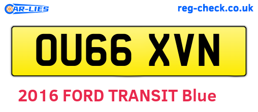 OU66XVN are the vehicle registration plates.
