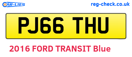 PJ66THU are the vehicle registration plates.