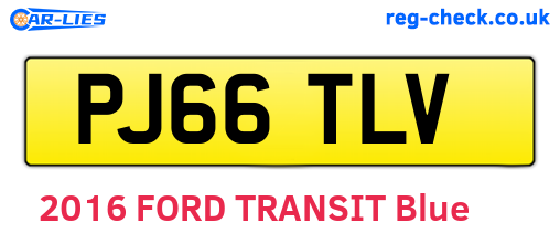 PJ66TLV are the vehicle registration plates.