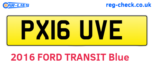 PX16UVE are the vehicle registration plates.