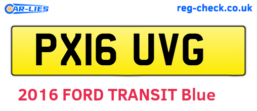 PX16UVG are the vehicle registration plates.