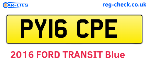 PY16CPE are the vehicle registration plates.