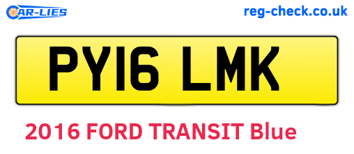 PY16LMK are the vehicle registration plates.