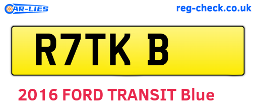 R7TKB are the vehicle registration plates.