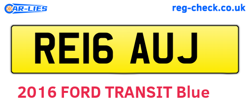 RE16AUJ are the vehicle registration plates.