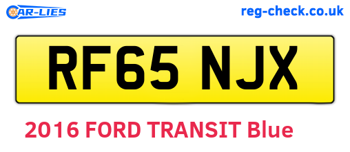 RF65NJX are the vehicle registration plates.
