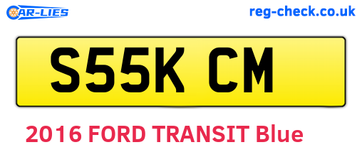 S55KCM are the vehicle registration plates.