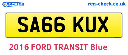 SA66KUX are the vehicle registration plates.