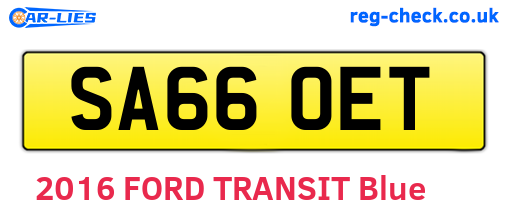 SA66OET are the vehicle registration plates.