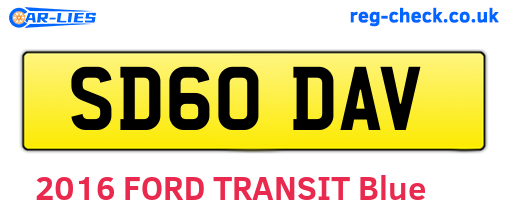 SD60DAV are the vehicle registration plates.