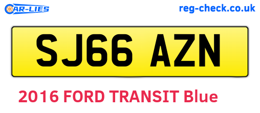SJ66AZN are the vehicle registration plates.
