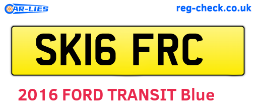 SK16FRC are the vehicle registration plates.