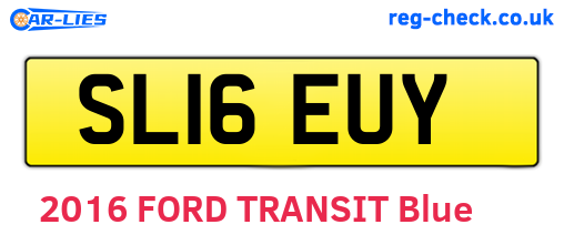 SL16EUY are the vehicle registration plates.