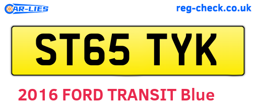 ST65TYK are the vehicle registration plates.