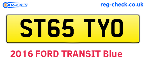 ST65TYO are the vehicle registration plates.