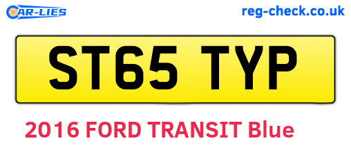 ST65TYP are the vehicle registration plates.