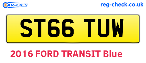 ST66TUW are the vehicle registration plates.