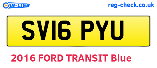 SV16PYU are the vehicle registration plates.