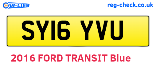 SY16YVU are the vehicle registration plates.