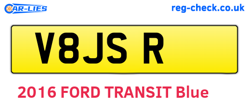V8JSR are the vehicle registration plates.