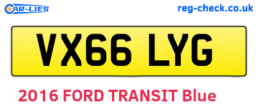 VX66LYG are the vehicle registration plates.