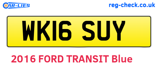 WK16SUY are the vehicle registration plates.