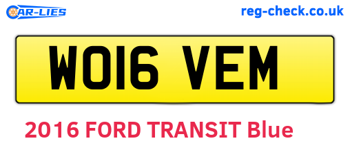 WO16VEM are the vehicle registration plates.