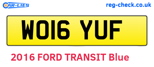 WO16YUF are the vehicle registration plates.
