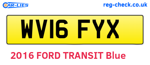 WV16FYX are the vehicle registration plates.