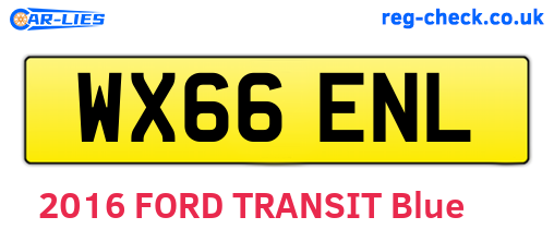 WX66ENL are the vehicle registration plates.