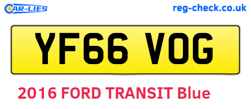 YF66VOG are the vehicle registration plates.