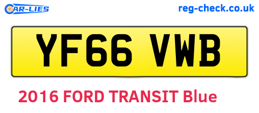 YF66VWB are the vehicle registration plates.