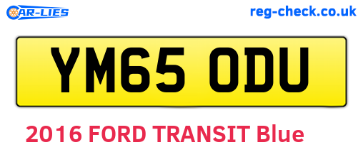 YM65ODU are the vehicle registration plates.
