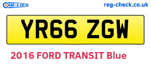 YR66ZGW are the vehicle registration plates.