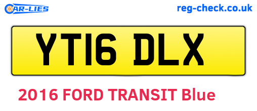 YT16DLX are the vehicle registration plates.