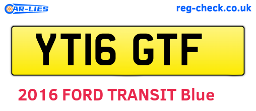 YT16GTF are the vehicle registration plates.