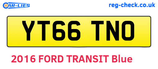 YT66TNO are the vehicle registration plates.