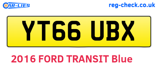YT66UBX are the vehicle registration plates.