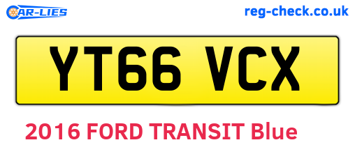 YT66VCX are the vehicle registration plates.