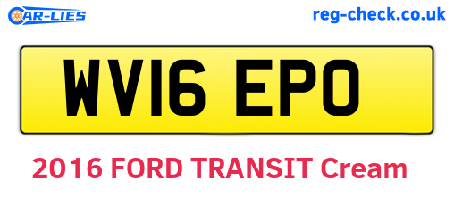 WV16EPO are the vehicle registration plates.