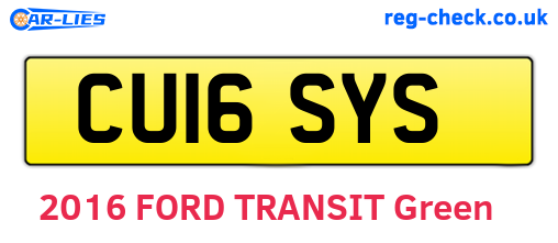CU16SYS are the vehicle registration plates.