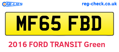 MF65FBD are the vehicle registration plates.