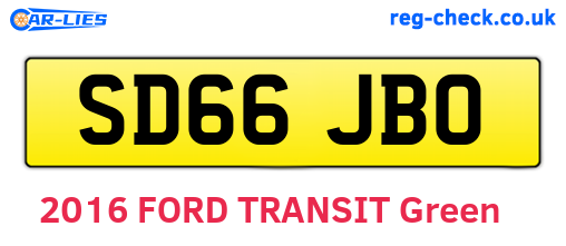 SD66JBO are the vehicle registration plates.