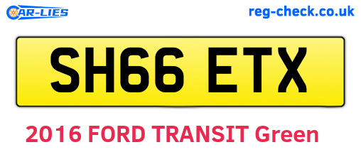 SH66ETX are the vehicle registration plates.