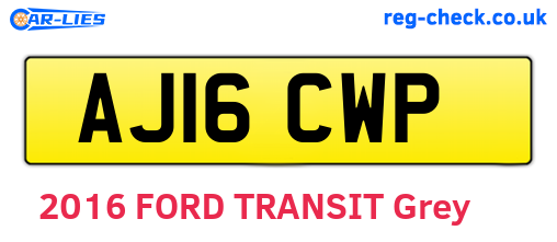 AJ16CWP are the vehicle registration plates.
