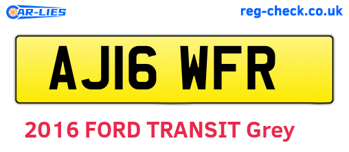 AJ16WFR are the vehicle registration plates.