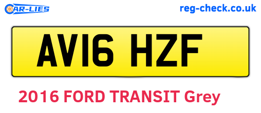 AV16HZF are the vehicle registration plates.