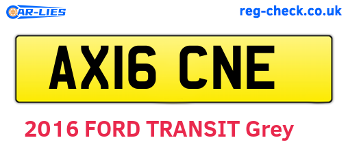 AX16CNE are the vehicle registration plates.