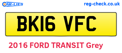 BK16VFC are the vehicle registration plates.
