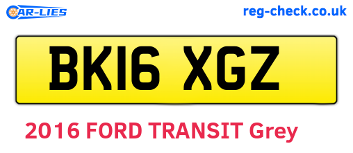 BK16XGZ are the vehicle registration plates.